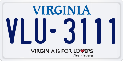 VA license plate VLU3111