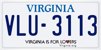 VA license plate VLU3113