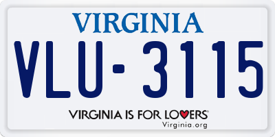 VA license plate VLU3115