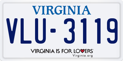 VA license plate VLU3119
