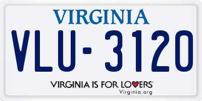 VA license plate VLU3120