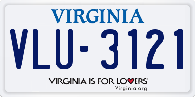 VA license plate VLU3121