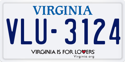 VA license plate VLU3124