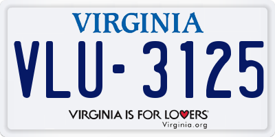 VA license plate VLU3125