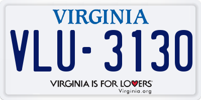 VA license plate VLU3130