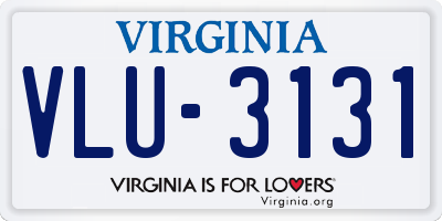 VA license plate VLU3131