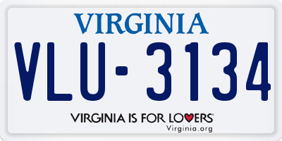 VA license plate VLU3134