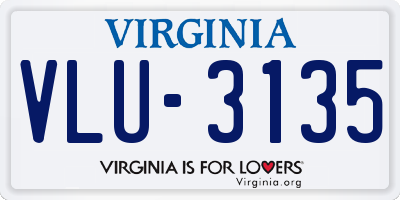 VA license plate VLU3135