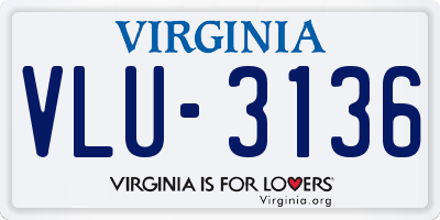 VA license plate VLU3136