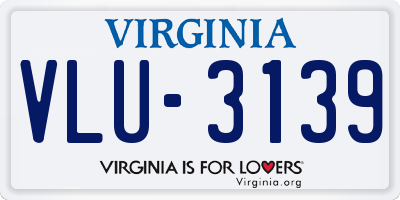 VA license plate VLU3139