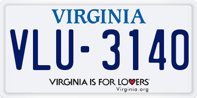 VA license plate VLU3140