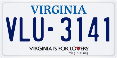 VA license plate VLU3141