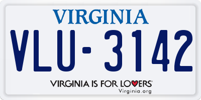 VA license plate VLU3142