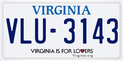 VA license plate VLU3143