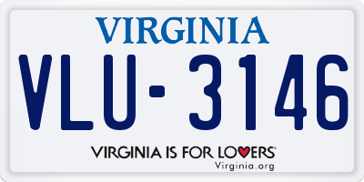 VA license plate VLU3146