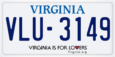 VA license plate VLU3149