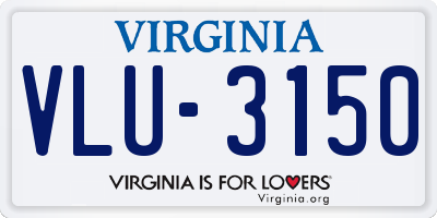 VA license plate VLU3150