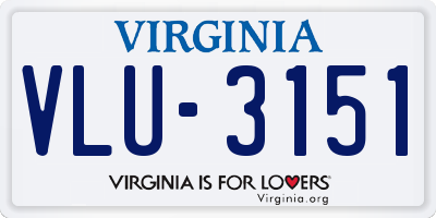 VA license plate VLU3151
