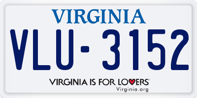 VA license plate VLU3152