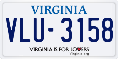 VA license plate VLU3158
