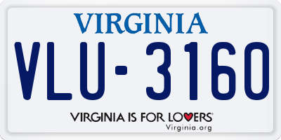VA license plate VLU3160