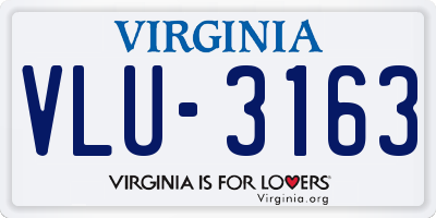 VA license plate VLU3163