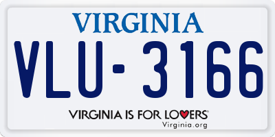 VA license plate VLU3166