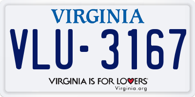VA license plate VLU3167