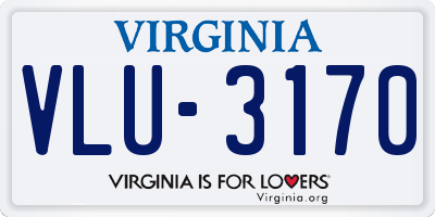 VA license plate VLU3170