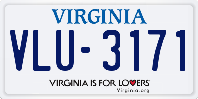 VA license plate VLU3171