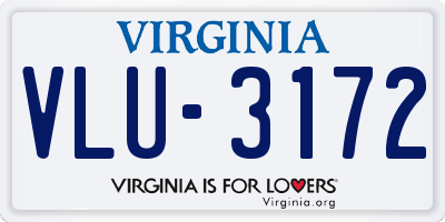 VA license plate VLU3172