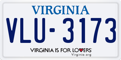 VA license plate VLU3173