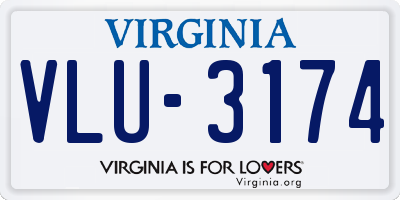 VA license plate VLU3174