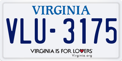 VA license plate VLU3175