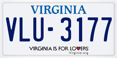 VA license plate VLU3177