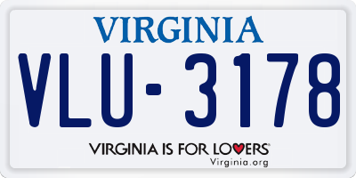 VA license plate VLU3178