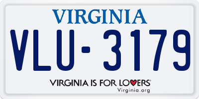VA license plate VLU3179