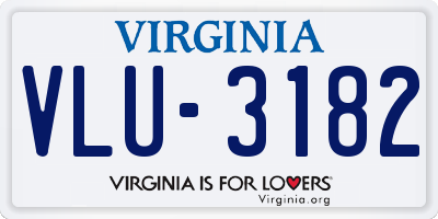VA license plate VLU3182