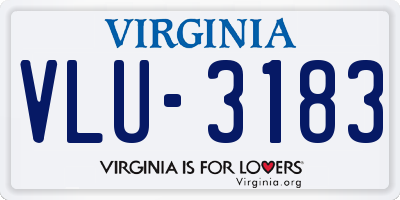VA license plate VLU3183
