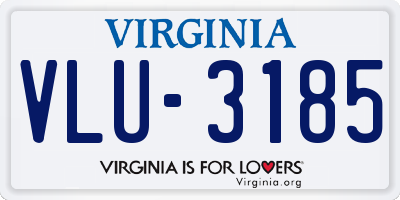 VA license plate VLU3185