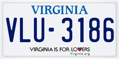 VA license plate VLU3186