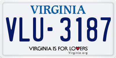 VA license plate VLU3187
