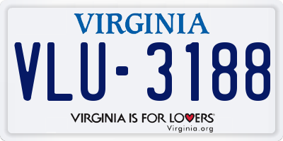 VA license plate VLU3188