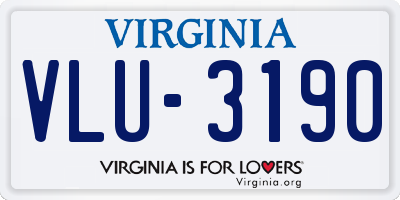 VA license plate VLU3190
