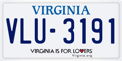 VA license plate VLU3191