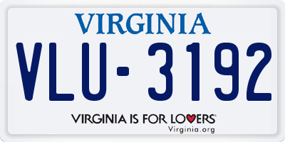 VA license plate VLU3192
