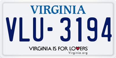 VA license plate VLU3194