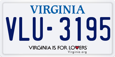 VA license plate VLU3195