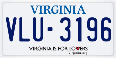 VA license plate VLU3196