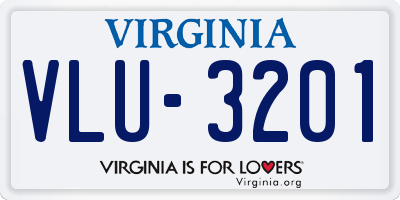 VA license plate VLU3201